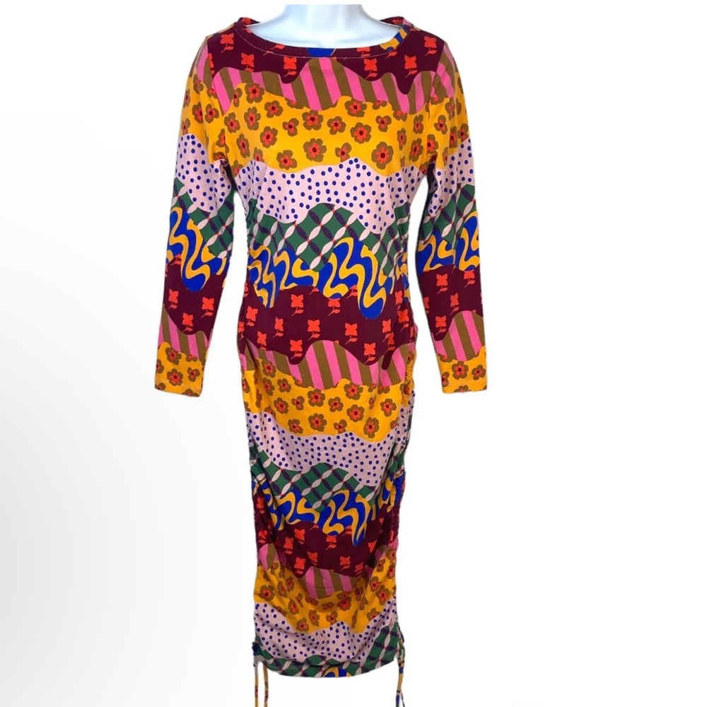 NWOT ✅ LATINO HERITAGE MONTH 🌷 Long Sleeve Rouched Dress